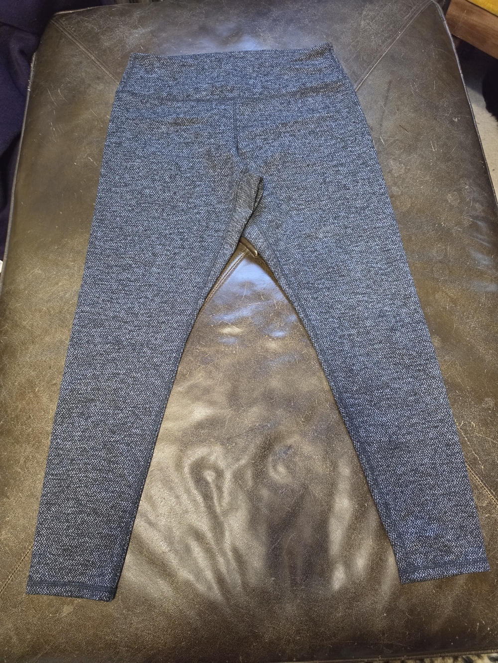Kyodan Heathered Charcoal Grey Textured Knit High-Rise Athletic Leggings  Size L